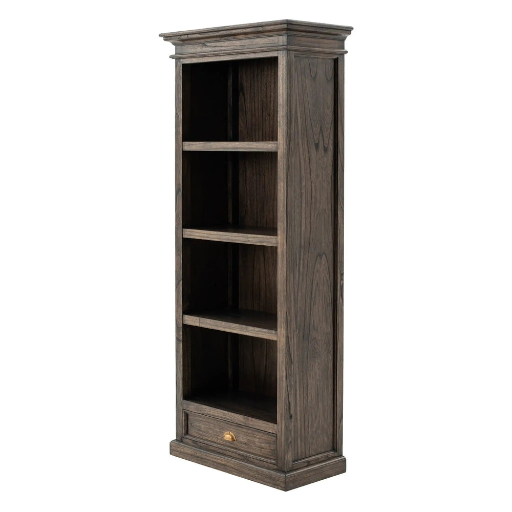 75" Brown and Black Wood Four Tier Bookcase - Homeroots - Flyclothing LLC