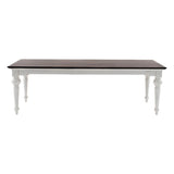 94" Dark Brown And White Solid Wood Dining Table - Homeroots - Flyclothing LLC