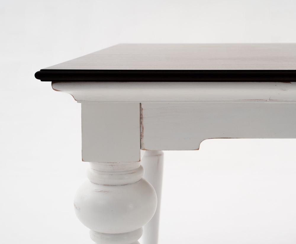 94" Dark Brown And White Solid Wood Dining Table - Homeroots - Flyclothing LLC