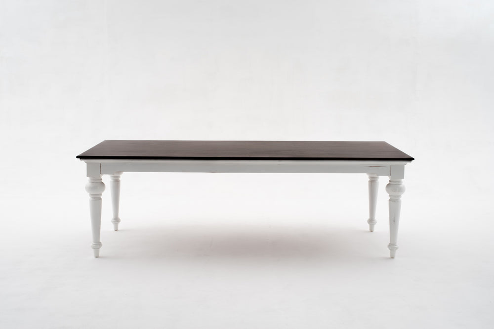94" Dark Brown And White Solid Wood Dining Table - Homeroots - Flyclothing LLC