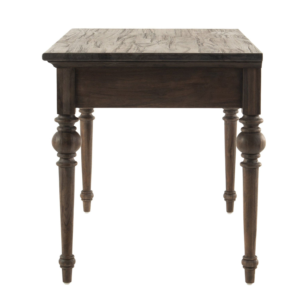 47" Brown Solid Wood Secretary Desk With Two Drawers - Homeroots - Flyclothing LLC