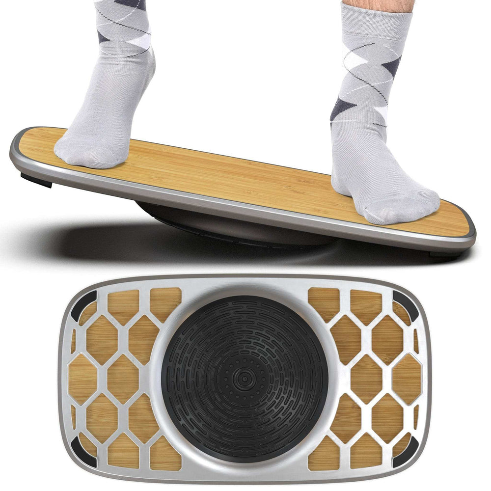 Bamboo and Silver Active Standing Desk Balance Board - Homeroots - Flyclothing LLC