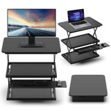 Black Adjustable Tall Standing Desk Converter and Riser - Homeroots - Flyclothing LLC