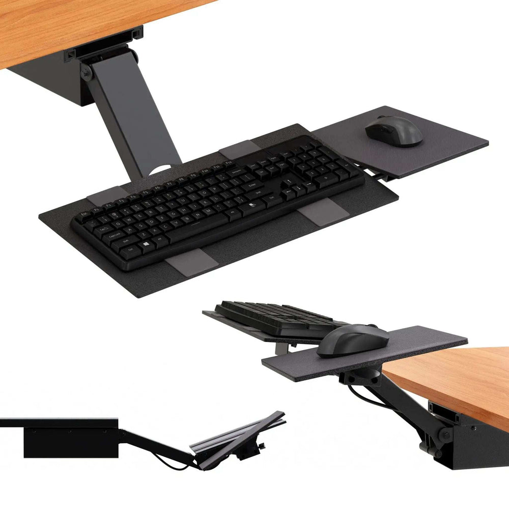 Black Ergonomic Under Desk Pull Out Keyboard Sit or Stand Tray - Homeroots - Flyclothing LLC