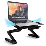 Black Folding Laptop Desk or Laptop Stand with Mousepad - Homeroots - Flyclothing LLC