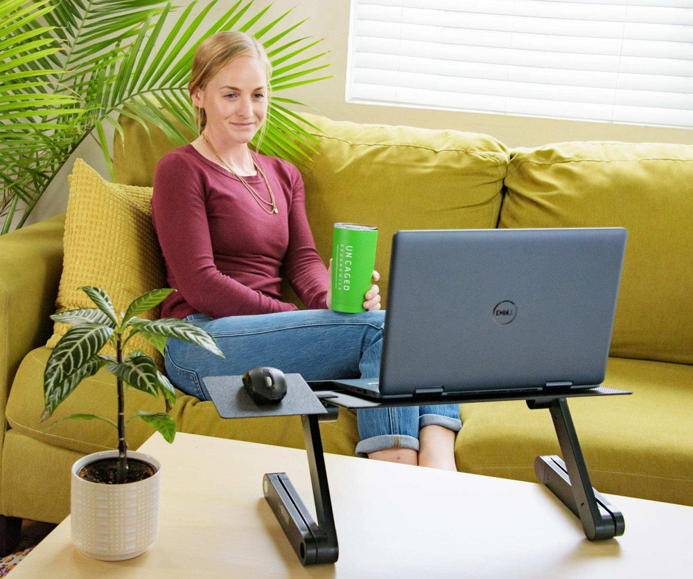 Black Folding Laptop Desk or Laptop Stand with Mousepad - Homeroots - Flyclothing LLC