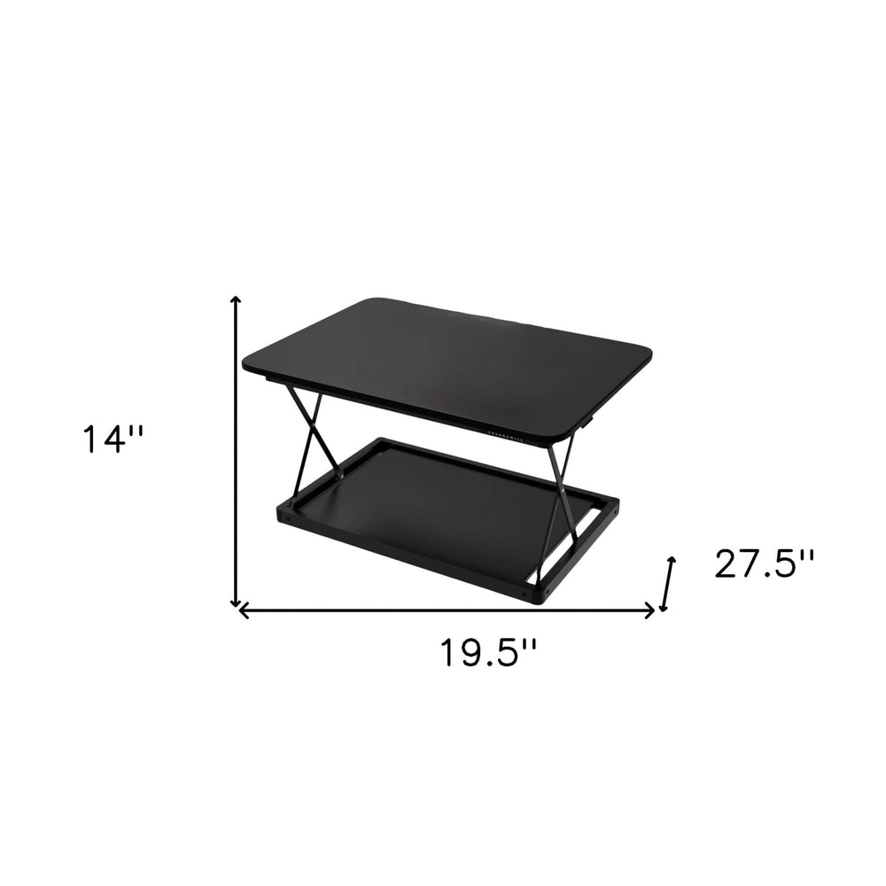 20" Adjustable Black Stainless Steel Standing Desk Converter - Homeroots - Flyclothing LLC