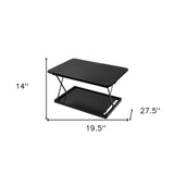 20" Adjustable Black Stainless Steel Standing Desk Converter - Homeroots - Flyclothing LLC