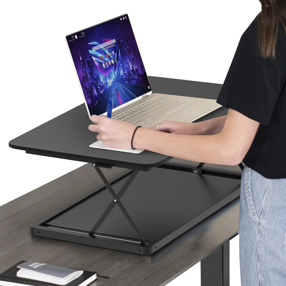 20" Adjustable Black Stainless Steel Standing Desk Converter - Homeroots - Flyclothing LLC