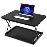 20" Adjustable Black Stainless Steel Standing Desk Converter - Homeroots - Flyclothing LLC