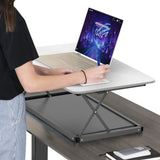 20" Adjustable White and Silver Stainless Steel Standing Desk Converter - Homeroots - Flyclothing LLC