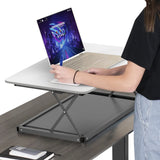 20" Adjustable White and Silver Stainless Steel Standing Desk Converter - Homeroots - Flyclothing LLC