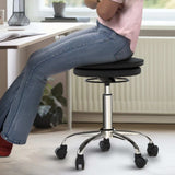 Black and Chrome Active Sitting Rolling Balance Desk Chair - Homeroots - Flyclothing LLC