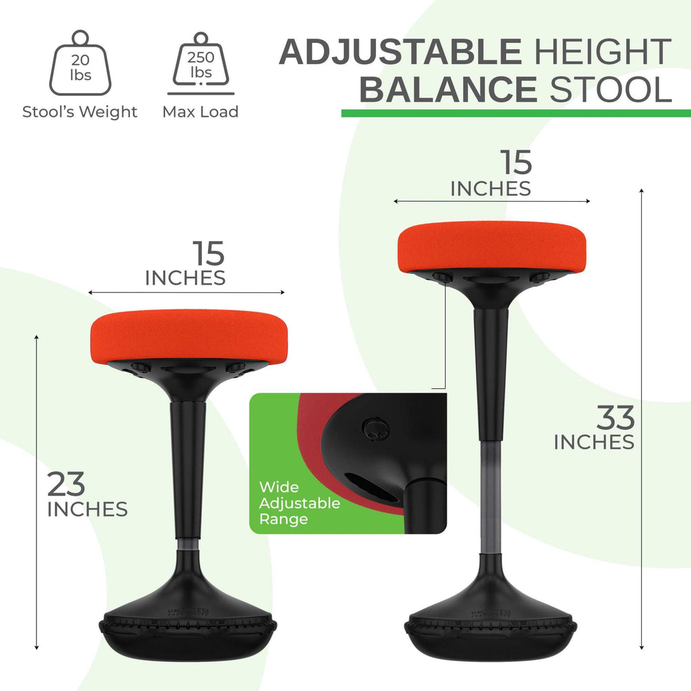 Red Tall Swivel Active Balance Chair - Homeroots - Flyclothing LLC