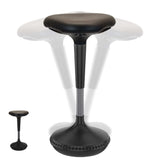 Black Tall Triangle Seat Swivel Active Balance Chair - Homeroots - Flyclothing LLC