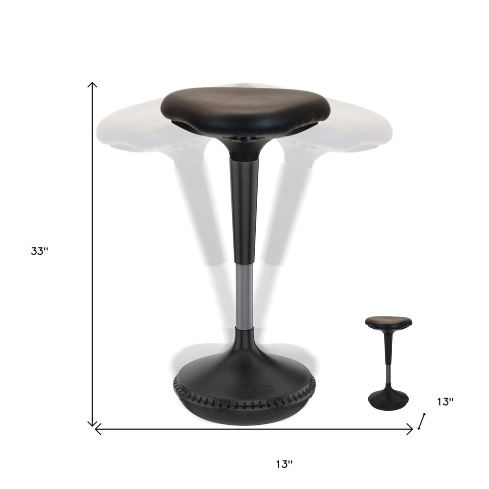 Black Tall Triangle Seat Swivel Active Balance Chair - Homeroots - Flyclothing LLC