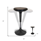 Black Tall Triangle Seat Swivel Active Balance Chair - Homeroots - Flyclothing LLC