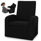 Kids Black Comfy Upholstered Recliner Chair with Storage - Homeroots - Flyclothing LLC