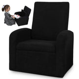 Kids Black Comfy Upholstered Recliner Chair with Storage - Homeroots - Flyclothing LLC