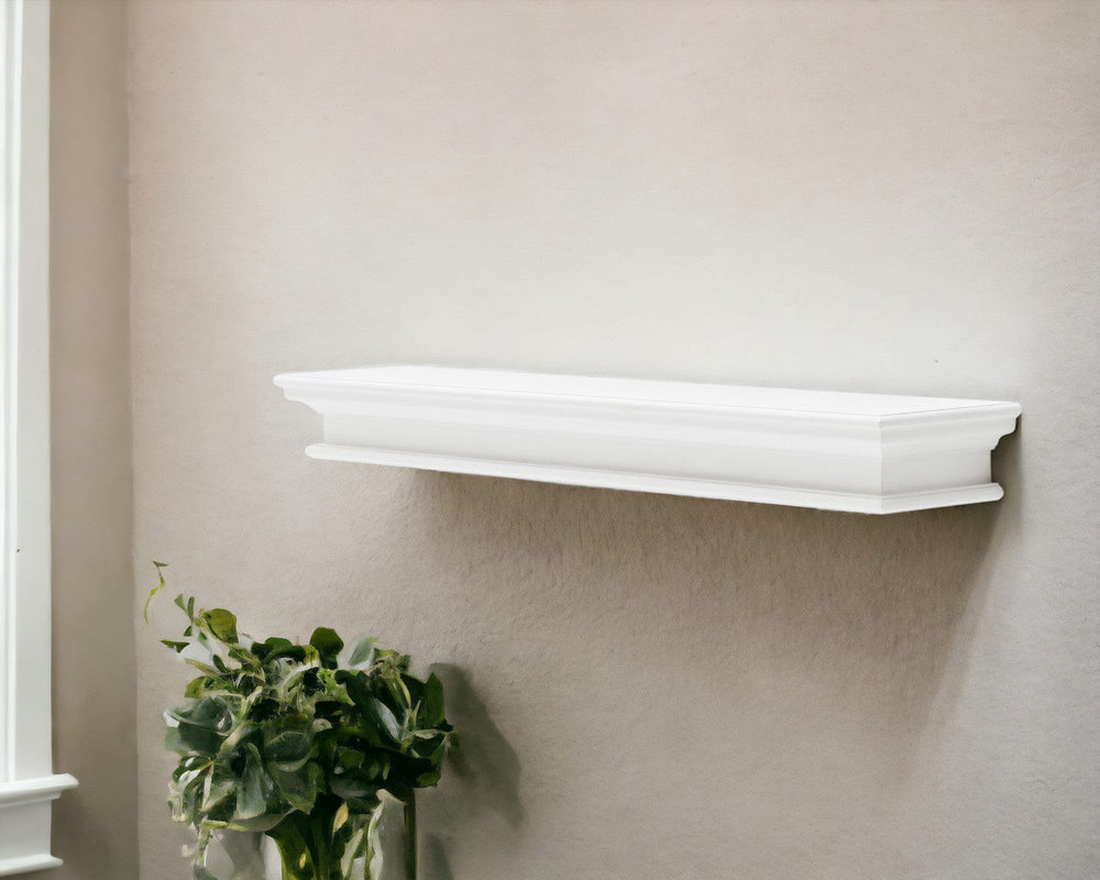 47" Classic White XL Floating Wall Shelf - Homeroots - Flyclothing LLC