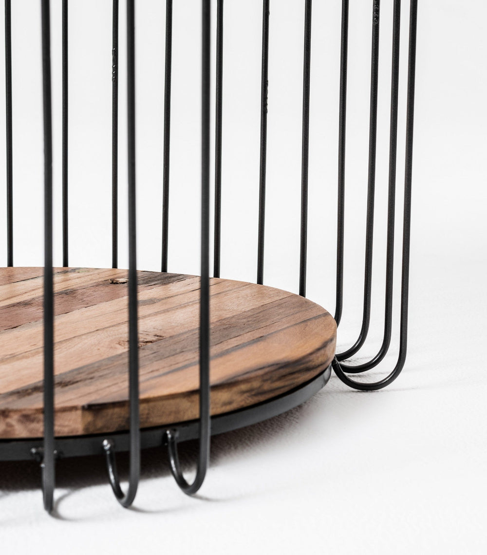 24" Modern Black and Rustic Brown Round End Table - Homeroots - Flyclothing LLC