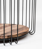 24" Modern Black and Rustic Brown Round End Table - Homeroots - Flyclothing LLC