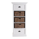 52" White Two Drawer Storage Cabinet With Baskets - Homeroots