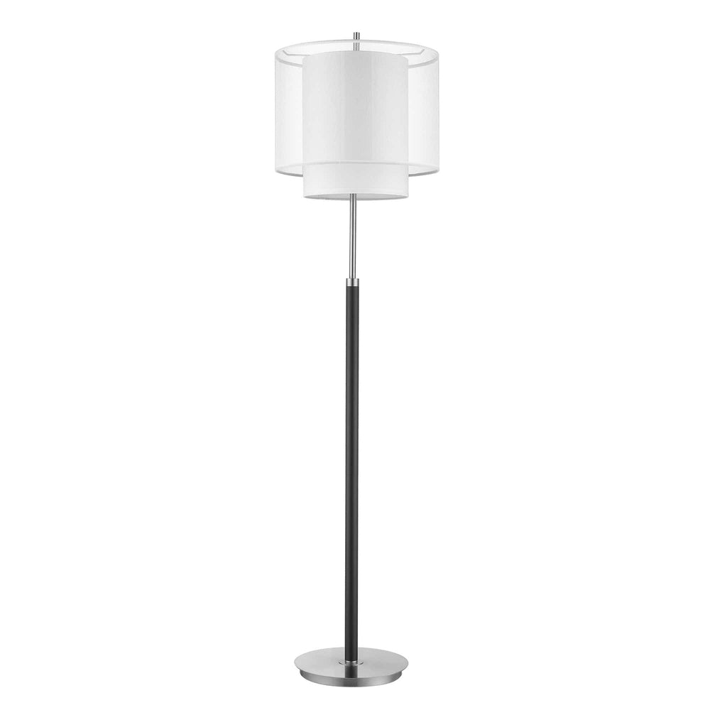 62" Chrome Traditional Shaped Floor Lamp With White Drum Shade - Homeroots - Flyclothing LLC