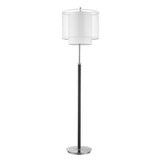 62" Chrome Traditional Shaped Floor Lamp With White Drum Shade - Homeroots - Flyclothing LLC