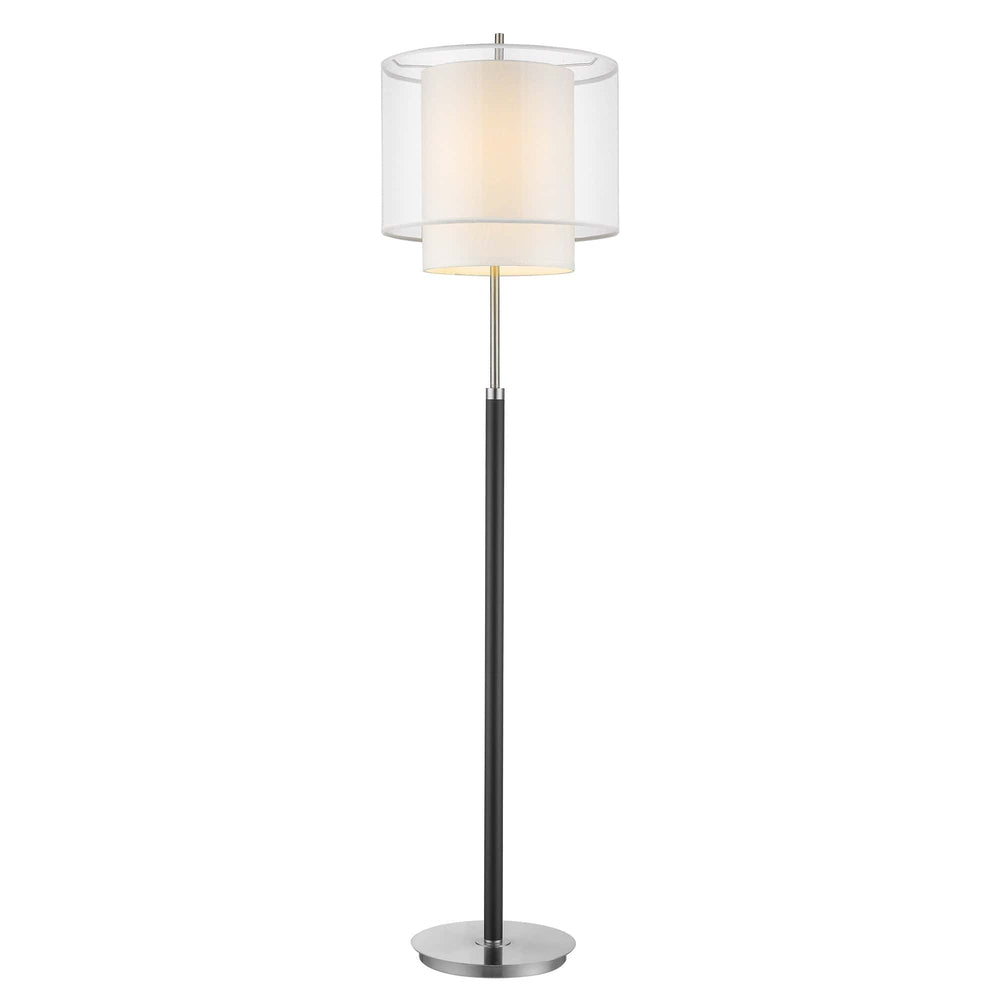 62" Chrome Traditional Shaped Floor Lamp With White Drum Shade - Homeroots - Flyclothing LLC