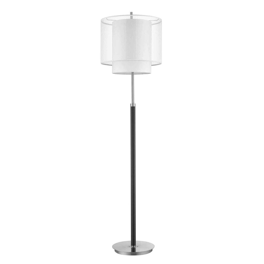 62" Chrome Traditional Shaped Floor Lamp With White Drum Shade - Homeroots - Flyclothing LLC