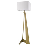 60" Brass Traditional Shaped Floor Lamp With White Novelty Shade - Homeroots - Flyclothing LLC