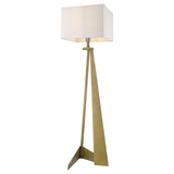 60" Brass Traditional Shaped Floor Lamp With White Novelty Shade - Homeroots - Flyclothing LLC
