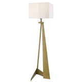 60" Brass Traditional Shaped Floor Lamp With White Novelty Shade - Homeroots - Flyclothing LLC