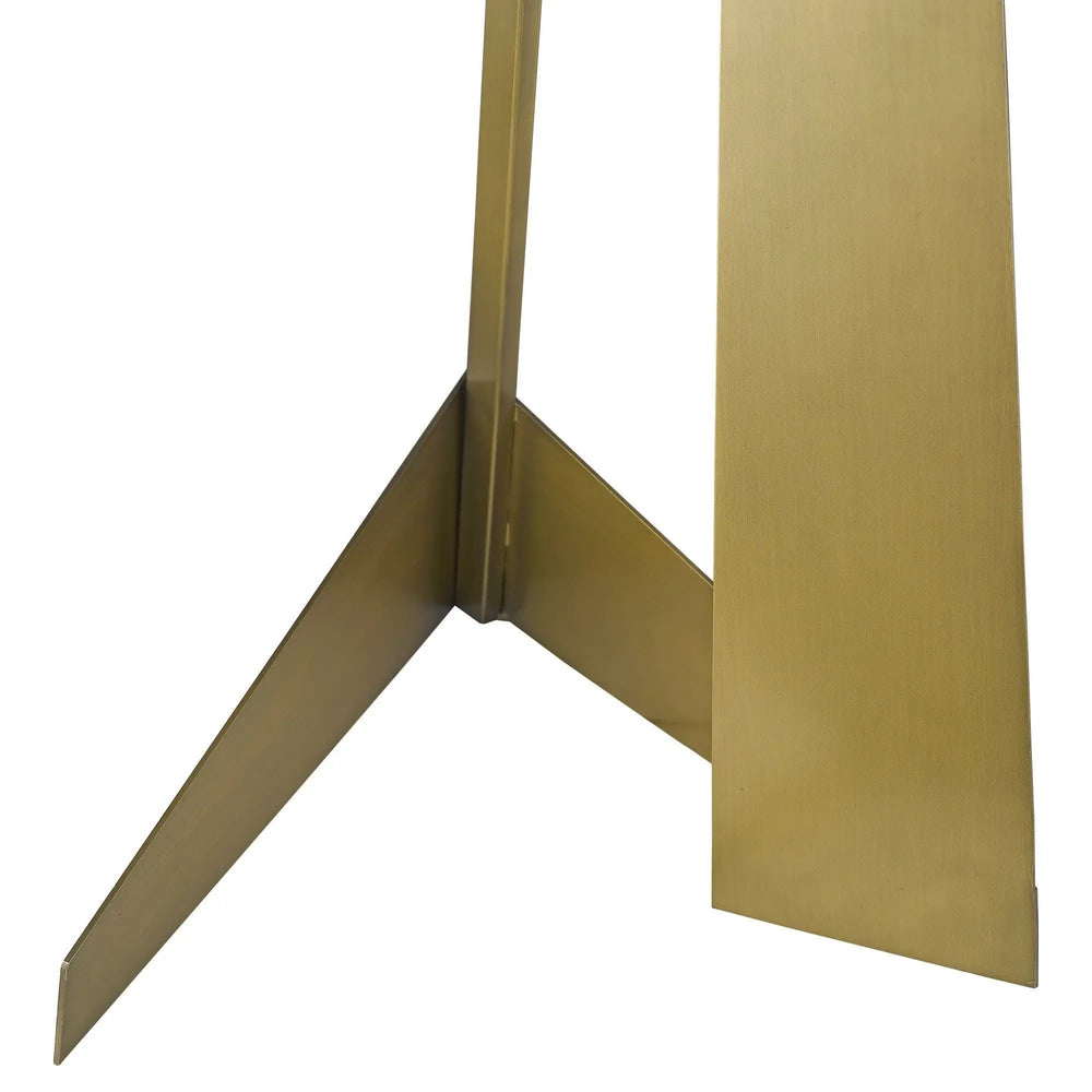 60" Brass Traditional Shaped Floor Lamp With White Novelty Shade - Homeroots - Flyclothing LLC