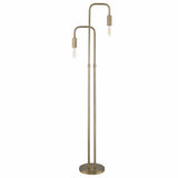 63" Brass Two Light Torchiere Floor Lamp - Homeroots - Flyclothing LLC