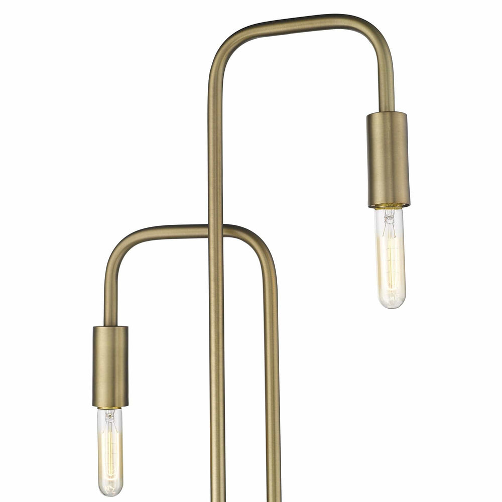 63" Brass Two Light Torchiere Floor Lamp - Homeroots - Flyclothing LLC