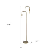 63" Brass Two Light Torchiere Floor Lamp - Homeroots - Flyclothing LLC