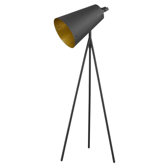 61" Matte Tripod Floor Lamp With Gray Cone Shade - Homeroots
