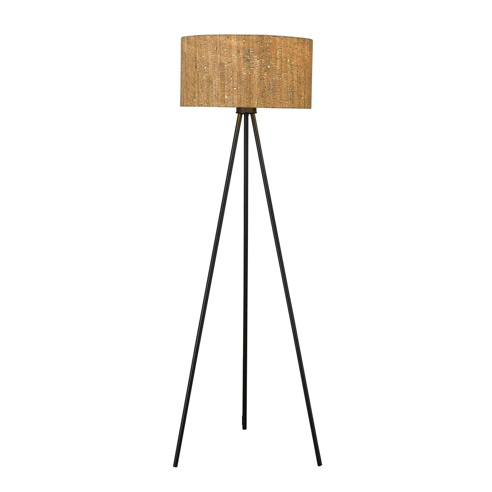 58" Matte Black Tripod Floor Lamp With Shade - Homeroots - Flyclothing LLC