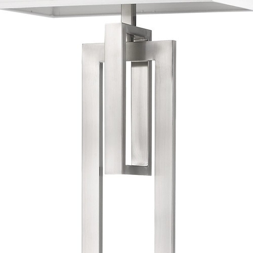 64" Nickel Traditional Shaped Floor Lamp With White Rectangular Shade - Homeroots - Flyclothing LLC