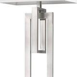 64" Nickel Traditional Shaped Floor Lamp With White Rectangular Shade - Homeroots - Flyclothing LLC