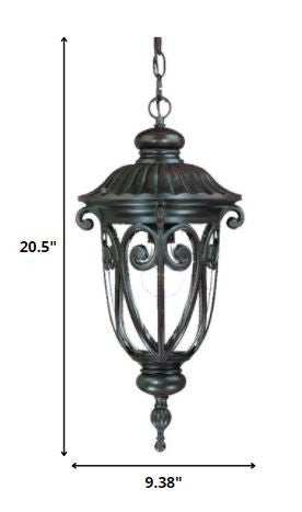 Naples 1-Light Marbelized Mahogany Hanging Light - Homeroots - Flyclothing LLC