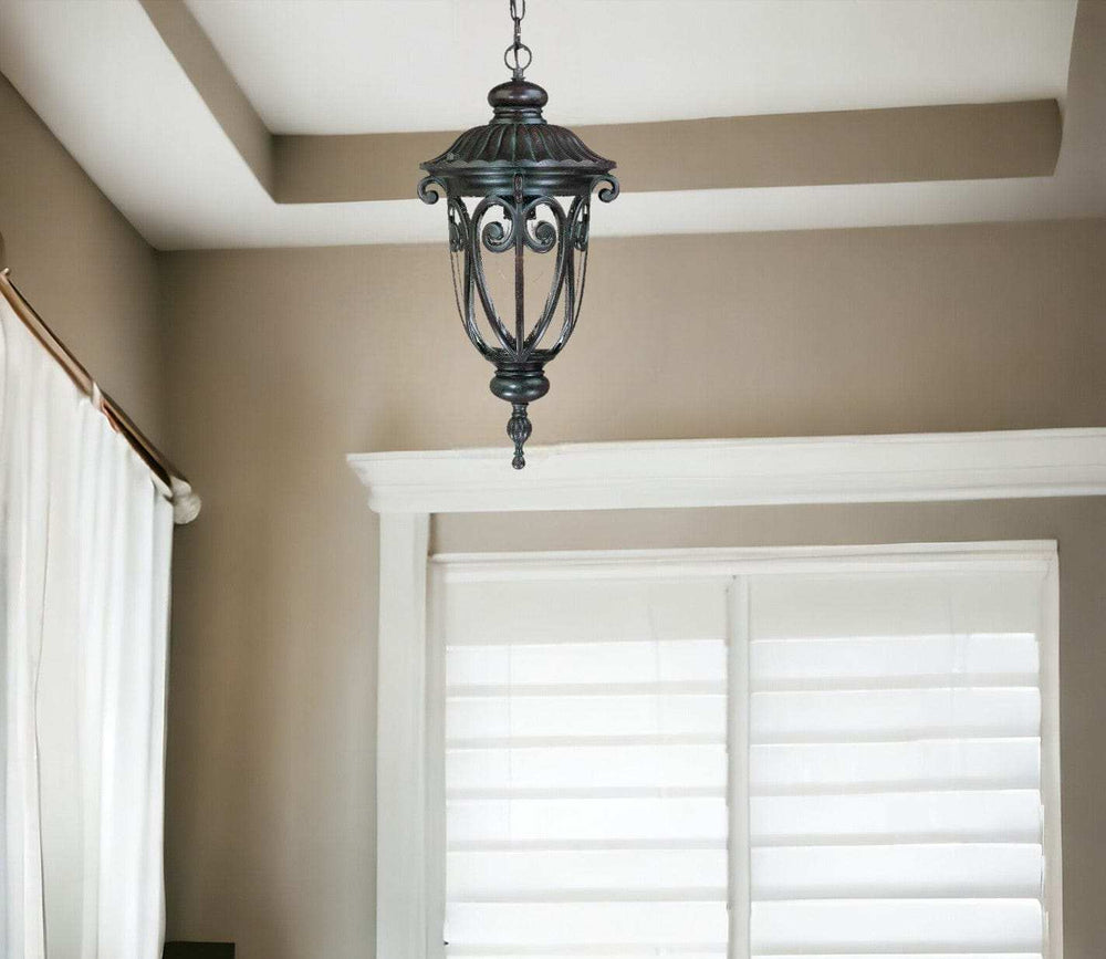 Naples 1-Light Marbelized Mahogany Hanging Light - Homeroots - Flyclothing LLC