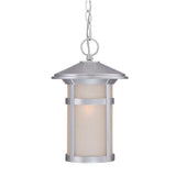 Brushed Silver Round White Glass Hanging Light - Homeroots - Flyclothing LLC