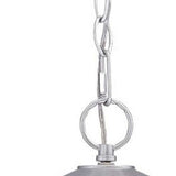 Brushed Silver Round White Glass Hanging Light - Homeroots - Flyclothing LLC