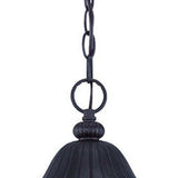 Three Light Matte Black Leaf Detail Hanging Light - Homeroots - Flyclothing LLC