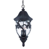 XL Three Light Matte Black Leaf Detail Hanging Light - Homeroots - Flyclothing LLC