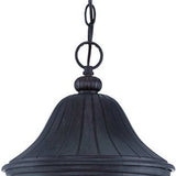 XL Three Light Matte Black Leaf Detail Hanging Light - Homeroots - Flyclothing LLC