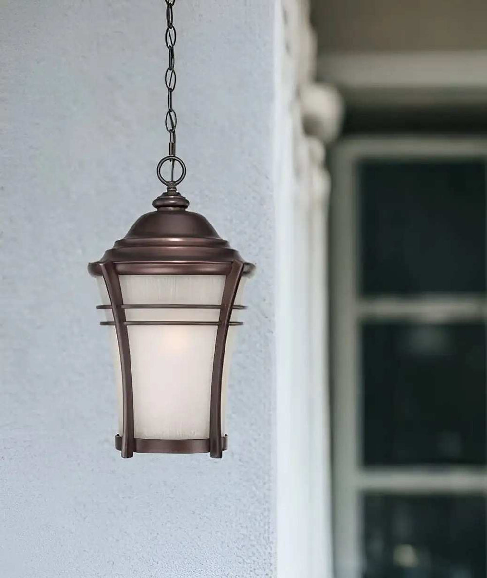 Frosted Glass Bronze Lantern Hanging Light - Homeroots - Flyclothing LLC